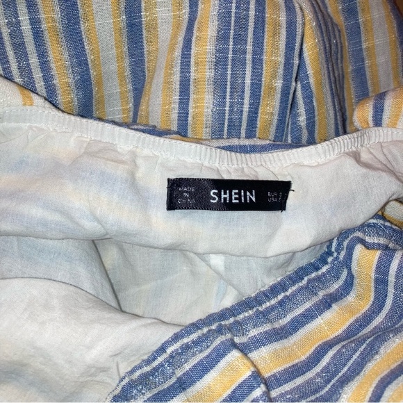 SHEIN Blue and Yellow Striped Maxi  Cami Dress Size Small | boho beach Vacation - Picture 6 of 9